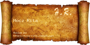 Hocz Rita névjegykártya