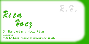 rita hocz business card
